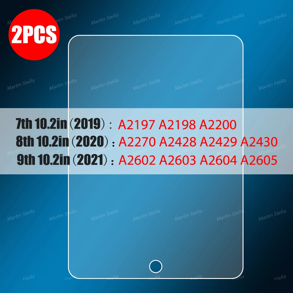 Apple iPad 7th, 8th & 9th Gen - Tempered Glass Screen Protector - 2 Pack