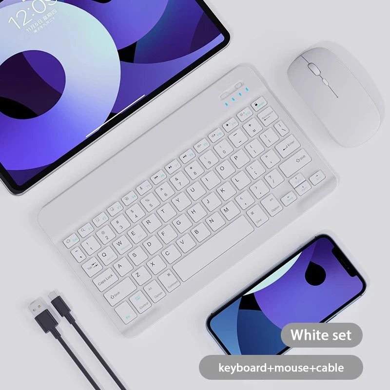 Bluetooth Wireless Keyboard & Mouse For Apple, Android, Windows Tablets - Multiple Colours