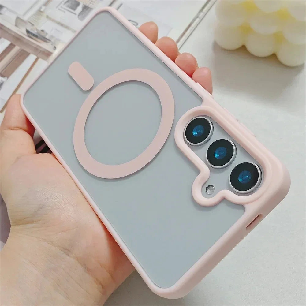 New Frosted Magnetic MagSafe Case for Samsung Galaxy S25 Edge, S25, S24, S23 FE, S22 Plus, Ultra | Wireless Charger Protector Cover