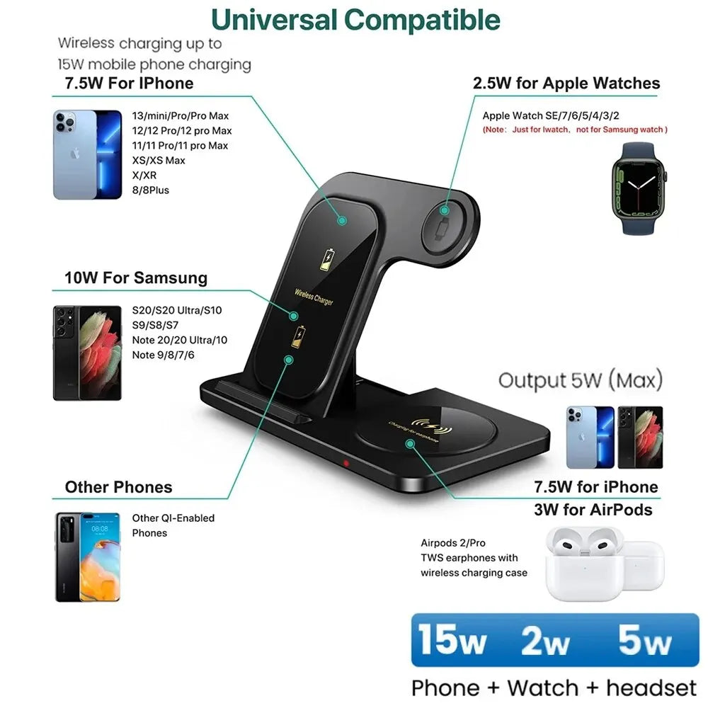 iPhone - 3 in 1 Wireless Charger Stand Pad