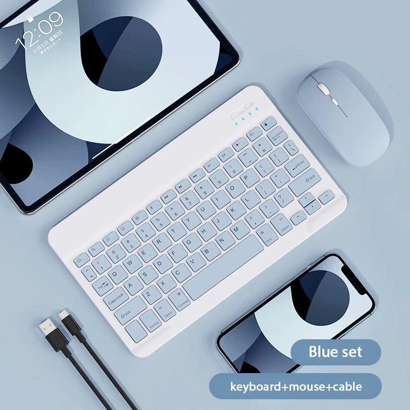 Bluetooth Wireless Keyboard & Mouse For Apple, Android, Windows Tablets - Multiple Colours