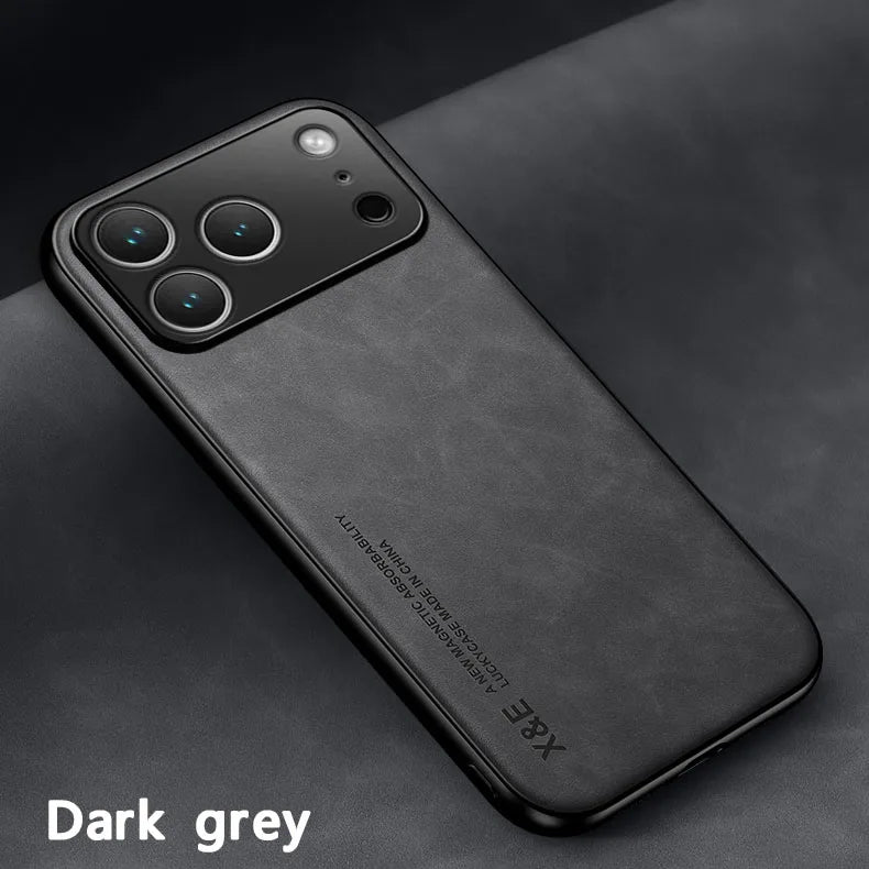 Apple iPhone Luxury Leather Case With Magnetic Plate Support Car Hold