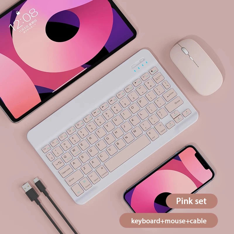 Bluetooth Wireless Keyboard & Mouse For Apple, Android, Windows Tablets - Multiple Colours