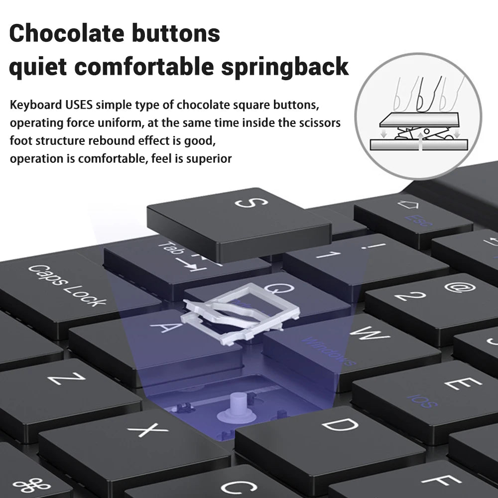 Bluetooth Wireless Keyboard & Mouse For Apple, Android, Windows Tablets