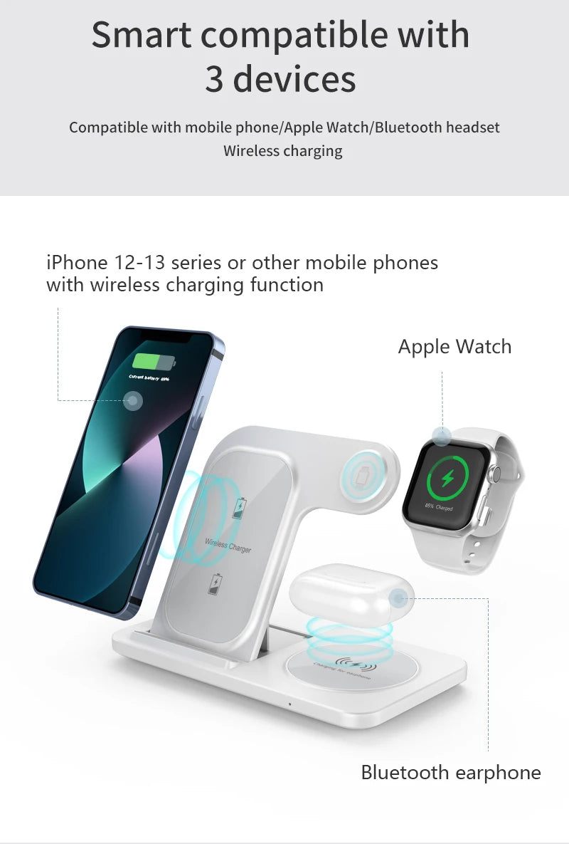 iPhone - 3 in 1 Wireless Charger Stand Pad