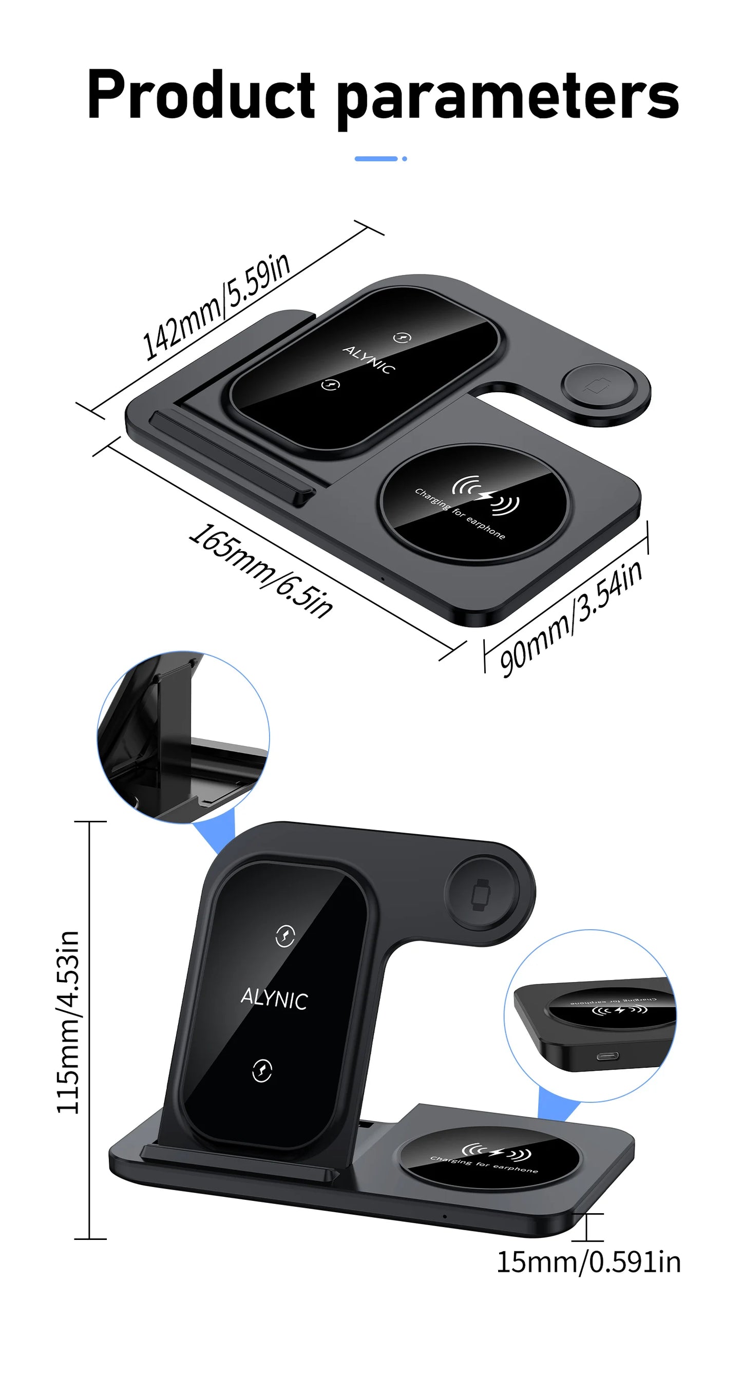 iPhone - 3 in 1 Wireless Charger Stand Pad