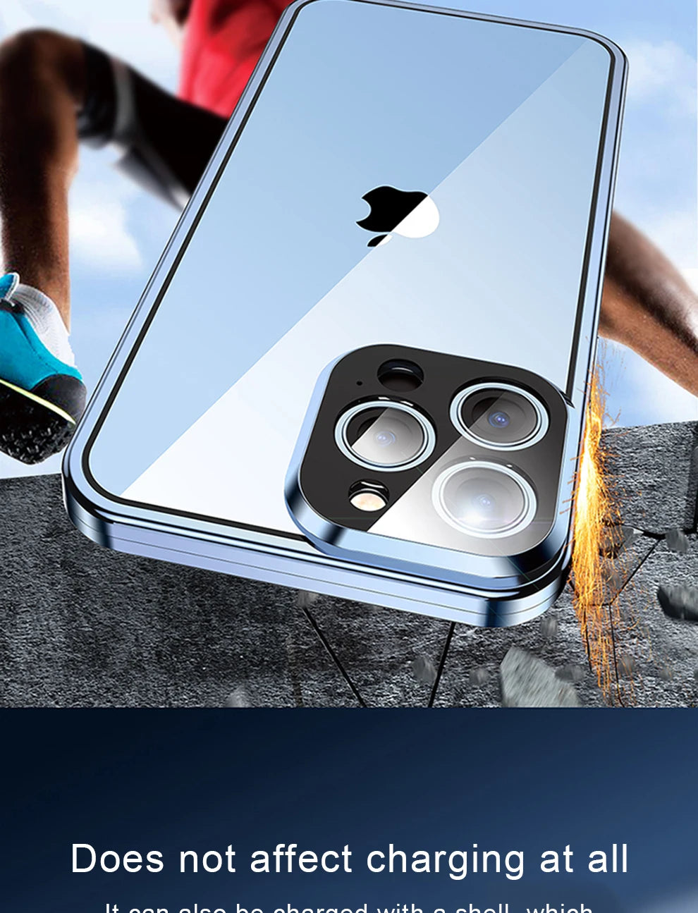 Apple iPhone 360° Full Protection Metal Magnetic Snap Lock Phone Case