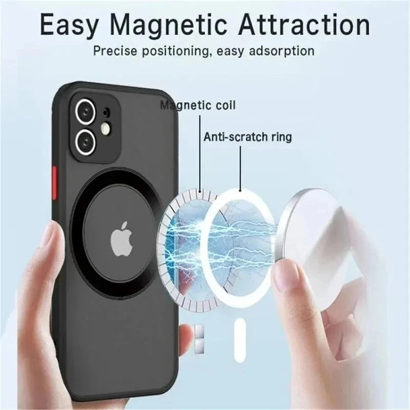 Apple iPhone Wireless Magsafe Shockproof Armor Matte Finish Case