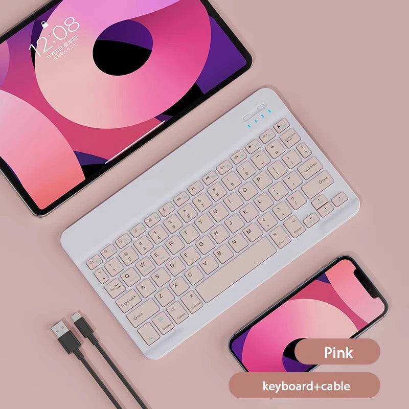 Bluetooth Wireless Keyboard & Mouse For Apple, Android, Windows Tablets - Multiple Colours
