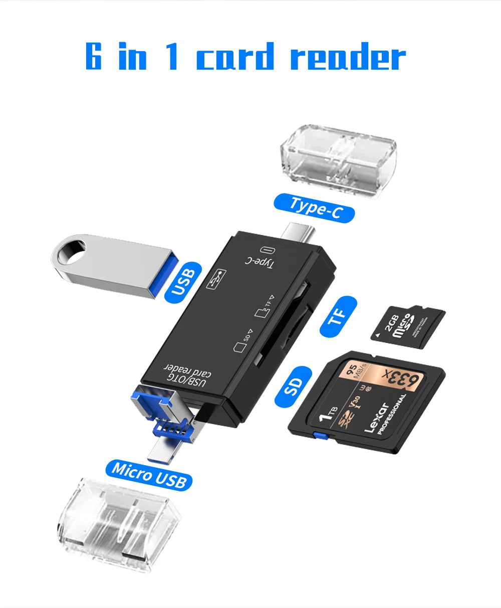 Multi Choice Card Readers - USB, USB-C, Micro USB, TF & SD