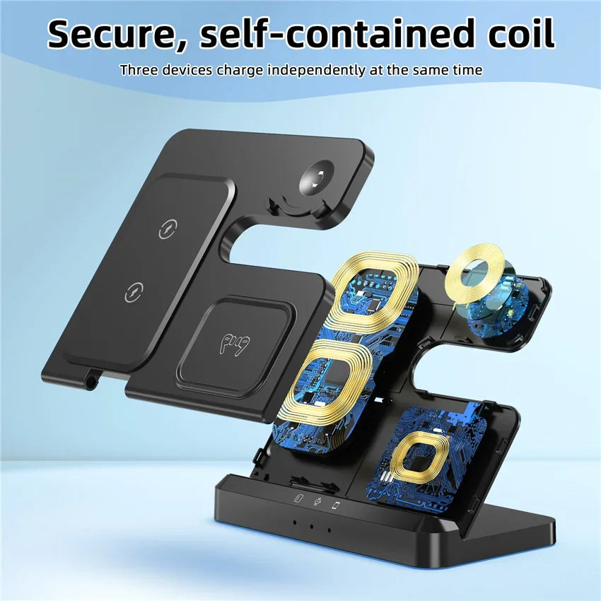 Apple & Samsung - 3 in 1 Wireless Charger Stand