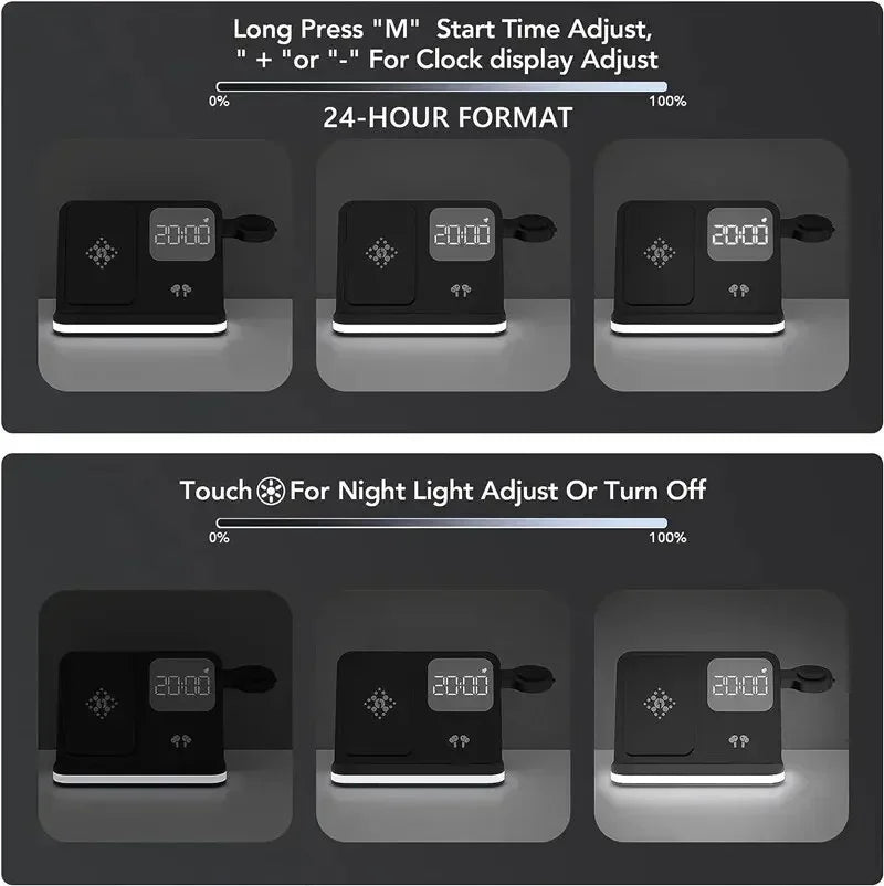 Apple & Samsung - 6 In 1 Wireless Charger Stand