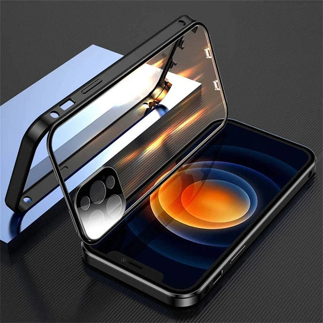 Apple iPhone 360° Full Protection Metal Magnetic Snap Lock Phone Case