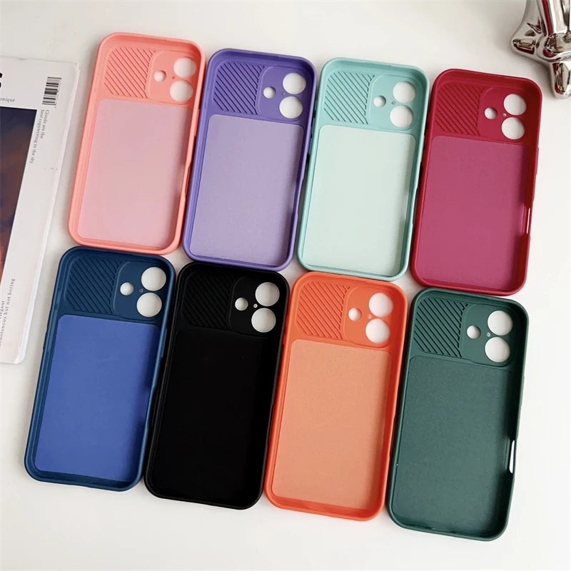 Apple iPhone Soft Silicone Case with Sliding Lens Protector