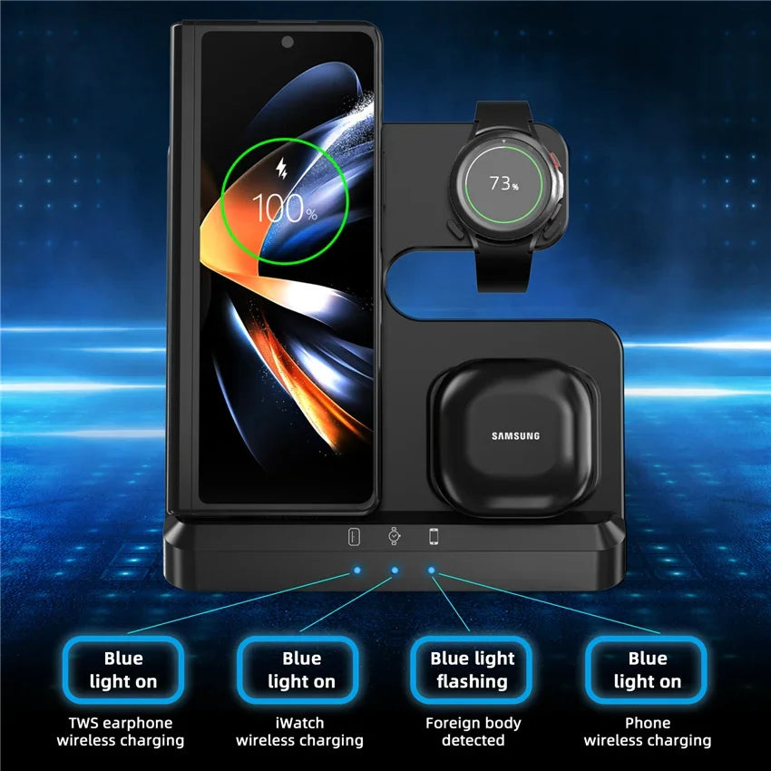 Apple & Samsung - 3 in 1 Wireless Charger Stand