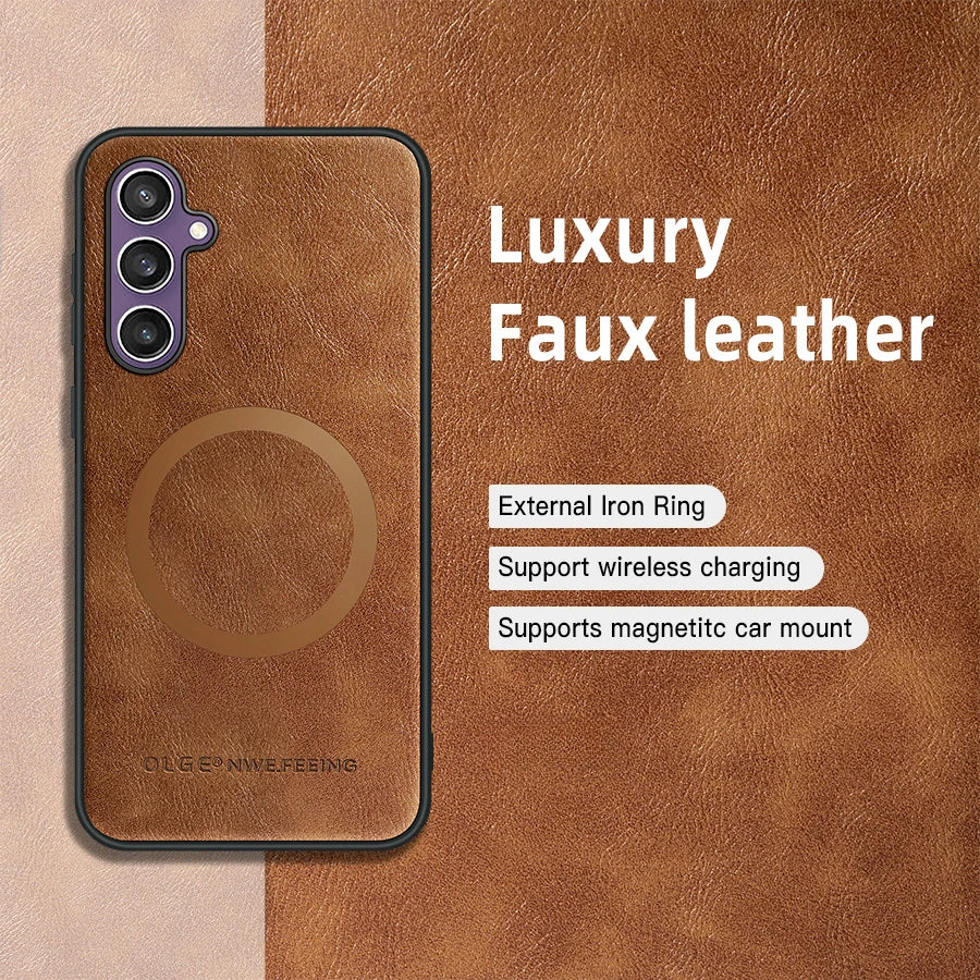 Samsung Galaxy Leather Magsafe Wireless Charging Phone Case