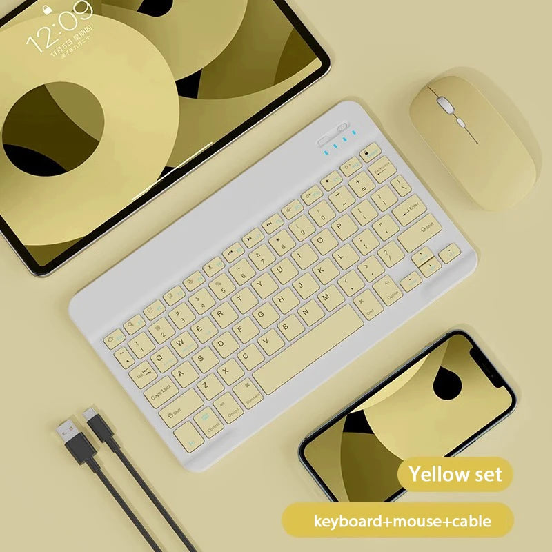 Bluetooth Wireless Keyboard & Mouse For Apple, Android, Windows Tablets - Multiple Colours