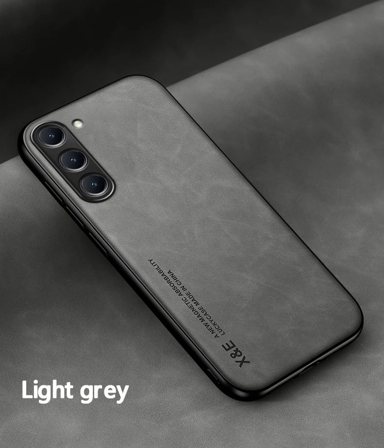 Samsung Galaxy Luxury Leather Case With Magnetic Plate Support Car Hold