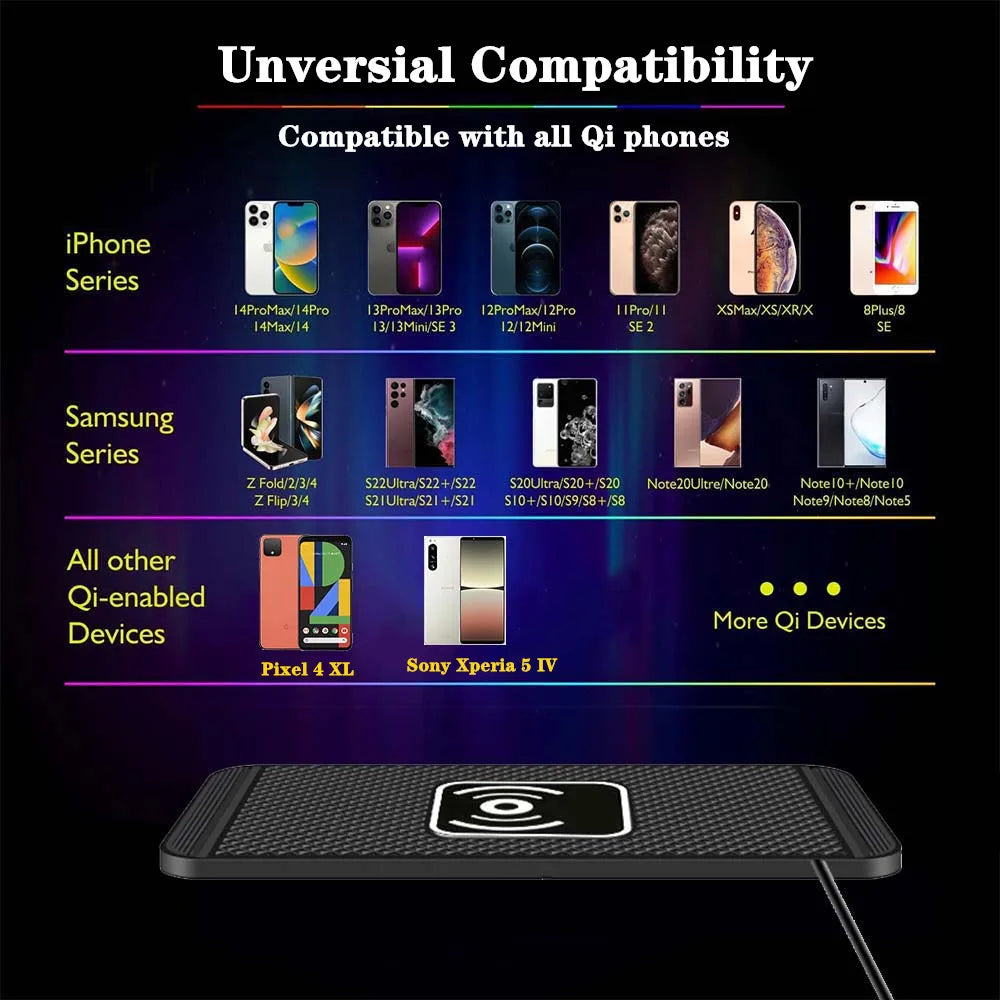Apple & Andriod Universal Wireless Charger Non-Slip Pad