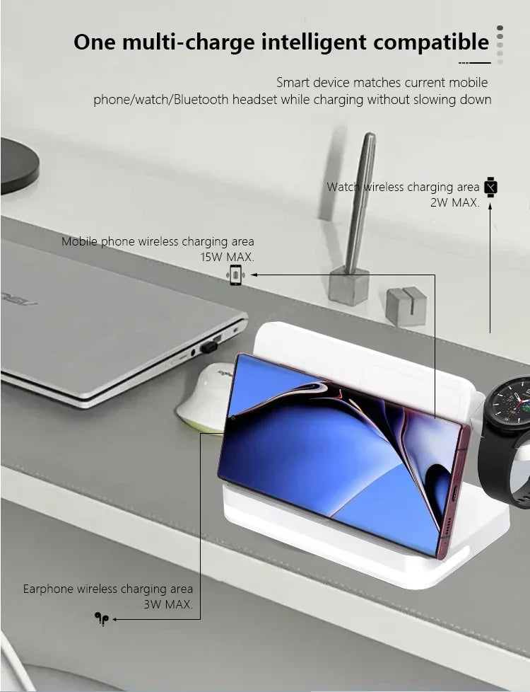 Apple & Samsung - 6 In 1 Wireless Charger Stand