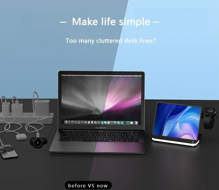 Apple & Samsung - 6 In 1 Wireless Charger Stand