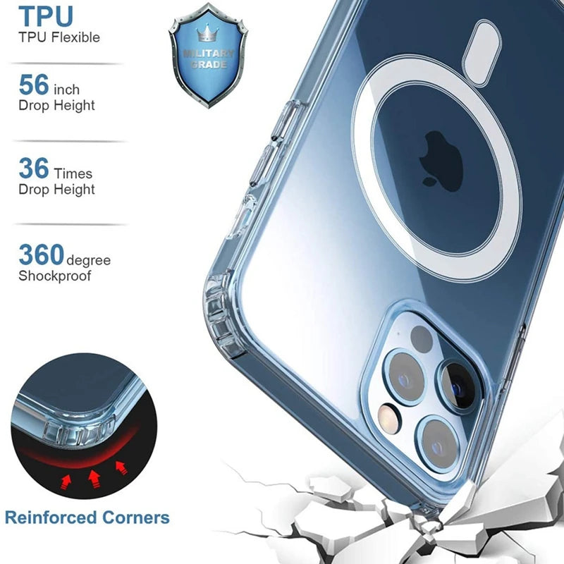 Apple iPhone Clear Phone Case with Magsafe Wireless Charging