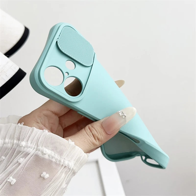 Apple iPhone Soft Silicone Case with Sliding Lens Protector