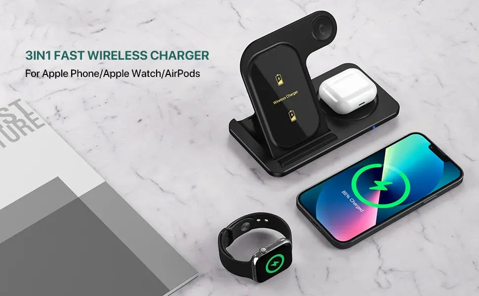 iPhone - 3 in 1 Wireless Charger Stand Pad
