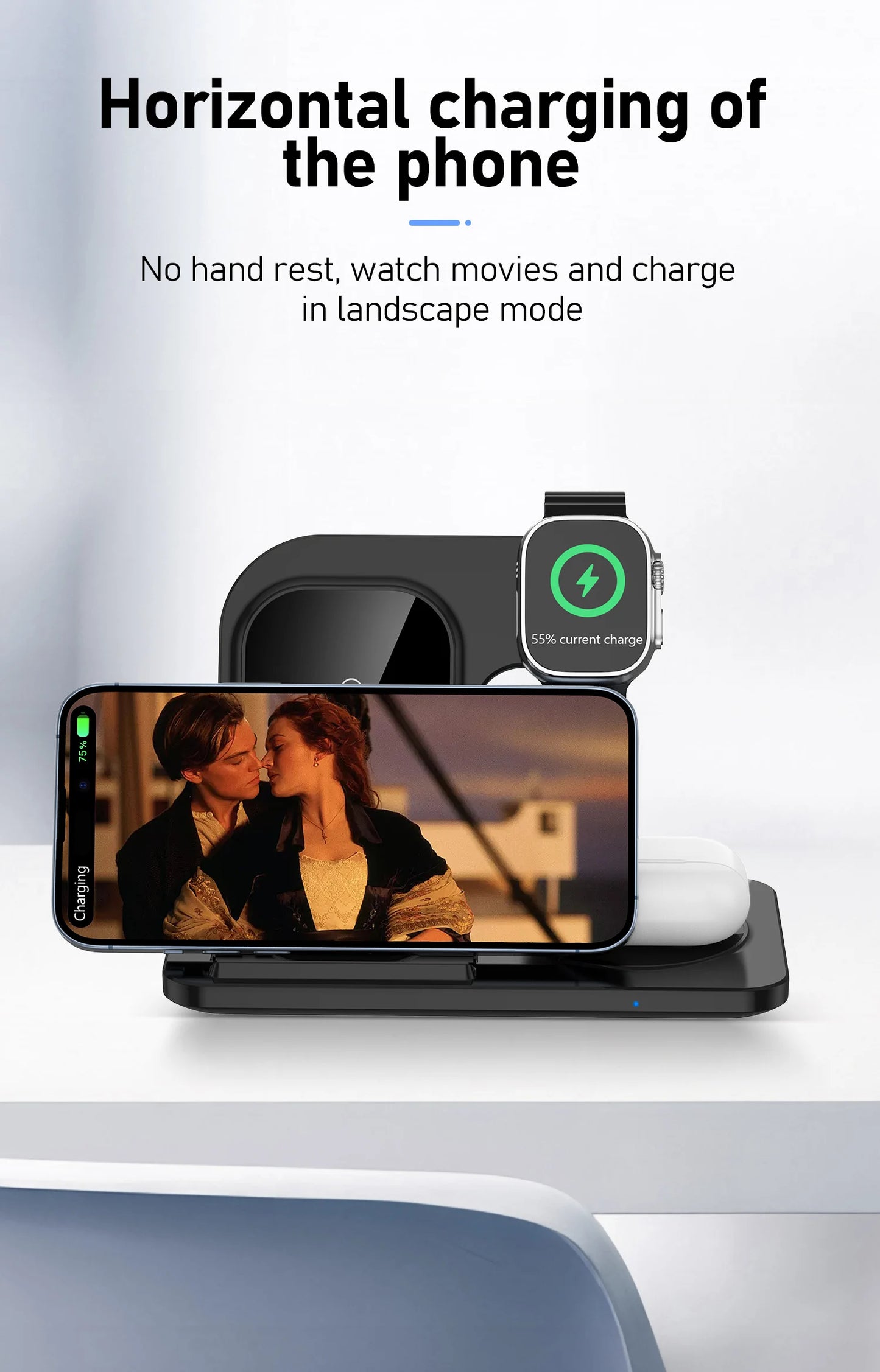 iPhone - 3 in 1 Wireless Charger Stand Pad