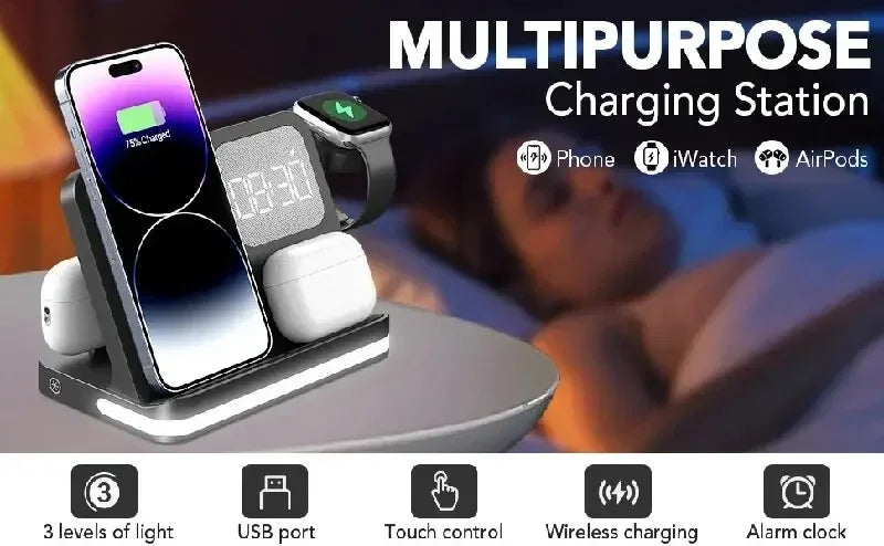 Apple & Samsung - 6 In 1 Wireless Charger Stand