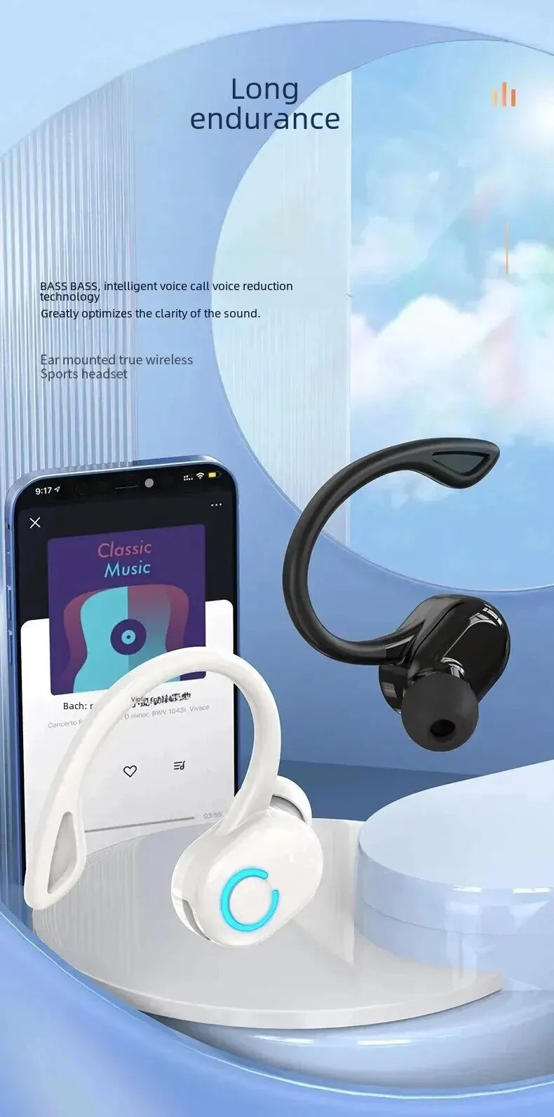 Sports Wireless Bluetooth Hooked Earphones