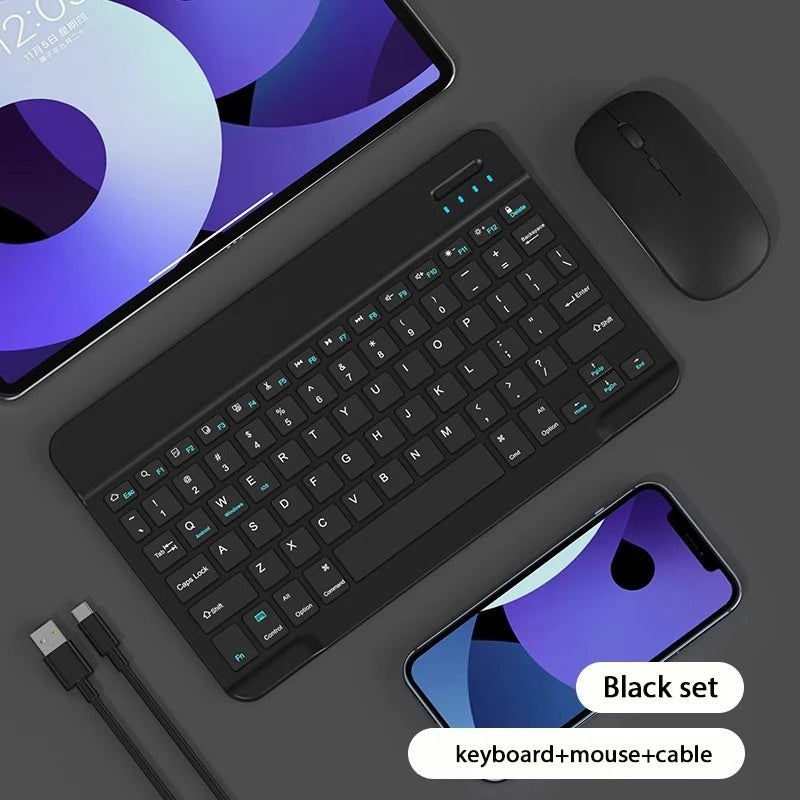 Bluetooth Wireless Keyboard & Mouse For Apple, Android, Windows Tablets - Multiple Colours