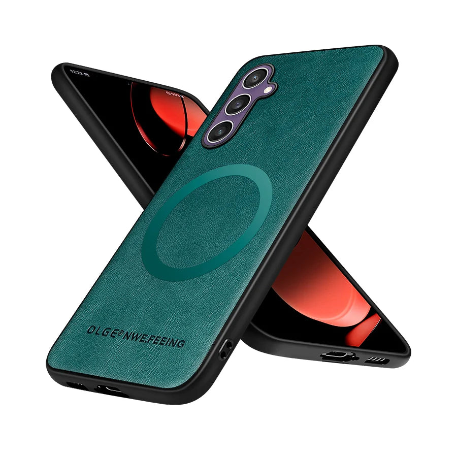 Samsung Galaxy Leather Magsafe Wireless Charging Phone Case