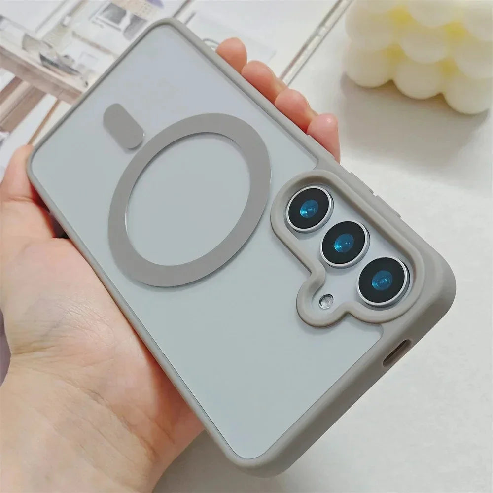 New Frosted Magnetic MagSafe Case for Samsung Galaxy S25 Edge, S25, S24, S23 FE, S22 Plus, Ultra | Wireless Charger Protector Cover