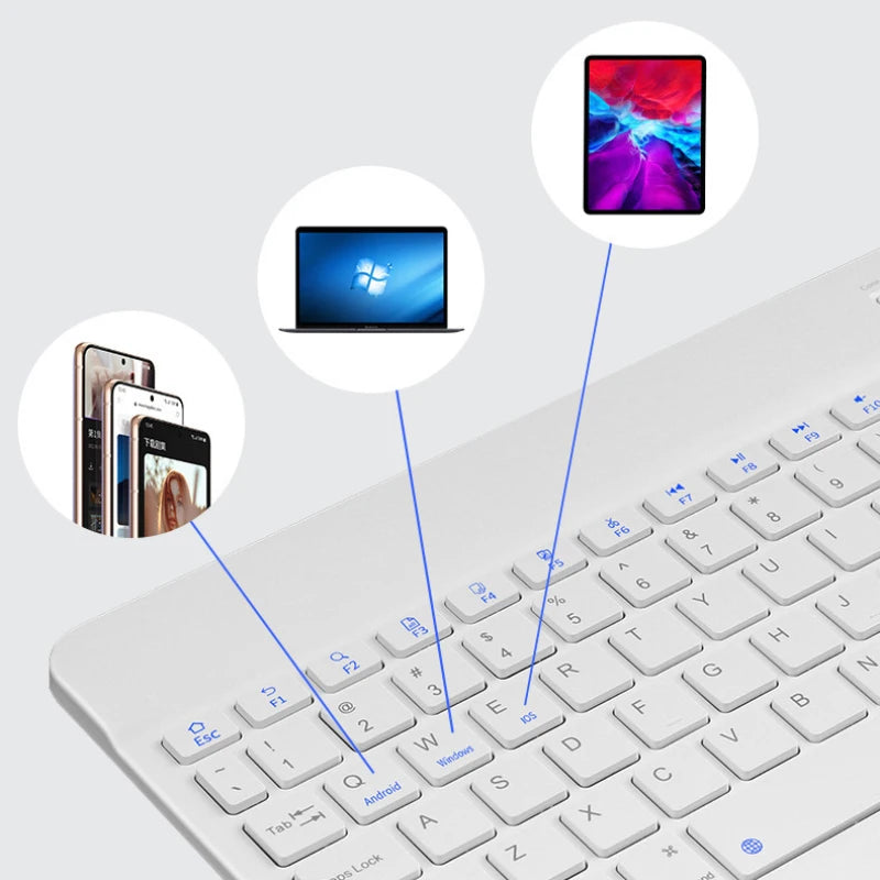 Bluetooth Wireless Keyboard & Mouse For Apple, Android, Windows Tablets - Multiple Colours