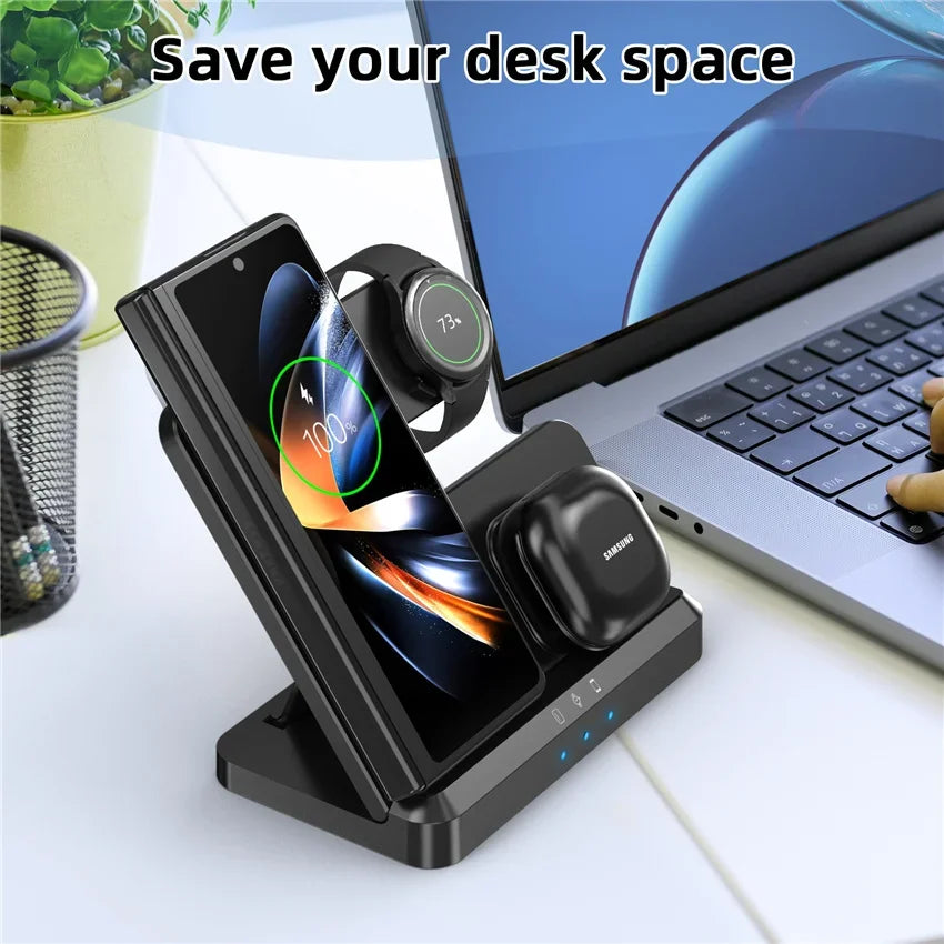 Apple & Samsung - 3 in 1 Wireless Charger Stand