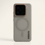 Xiaomi Magnetic Wireless Charging phone case in translucent grey with a smooth finish, raised camera rim and magnetic ring