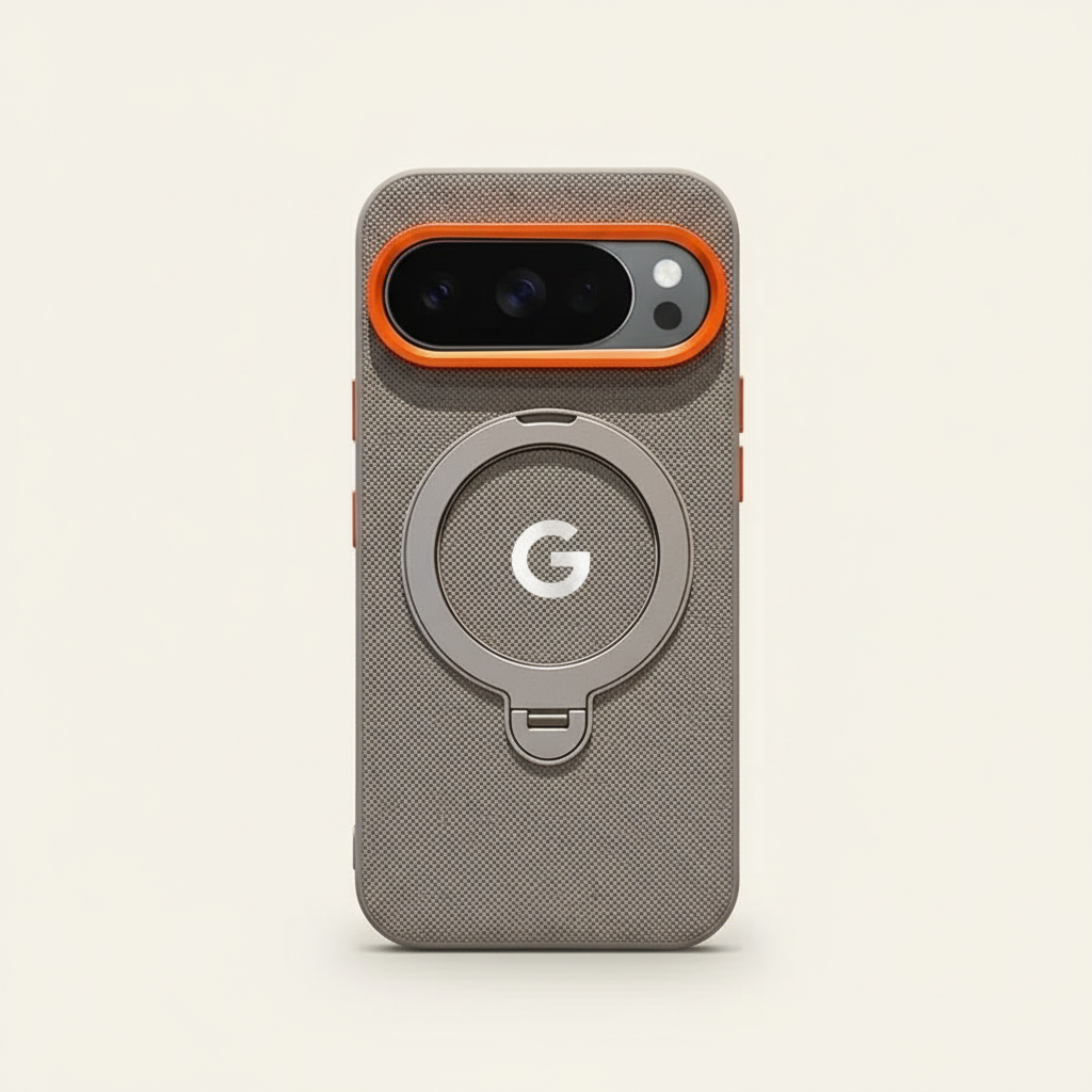 Google Pixel - Woven-Look Magnetic Ring Bracket Phone Case by Mobile Supplies Online
