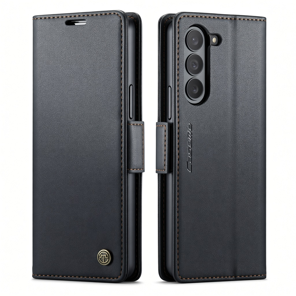 Samsung Galaxy Z Fold - Leather-Look Wallet Case with Card Holder by Mobile Supplies Online