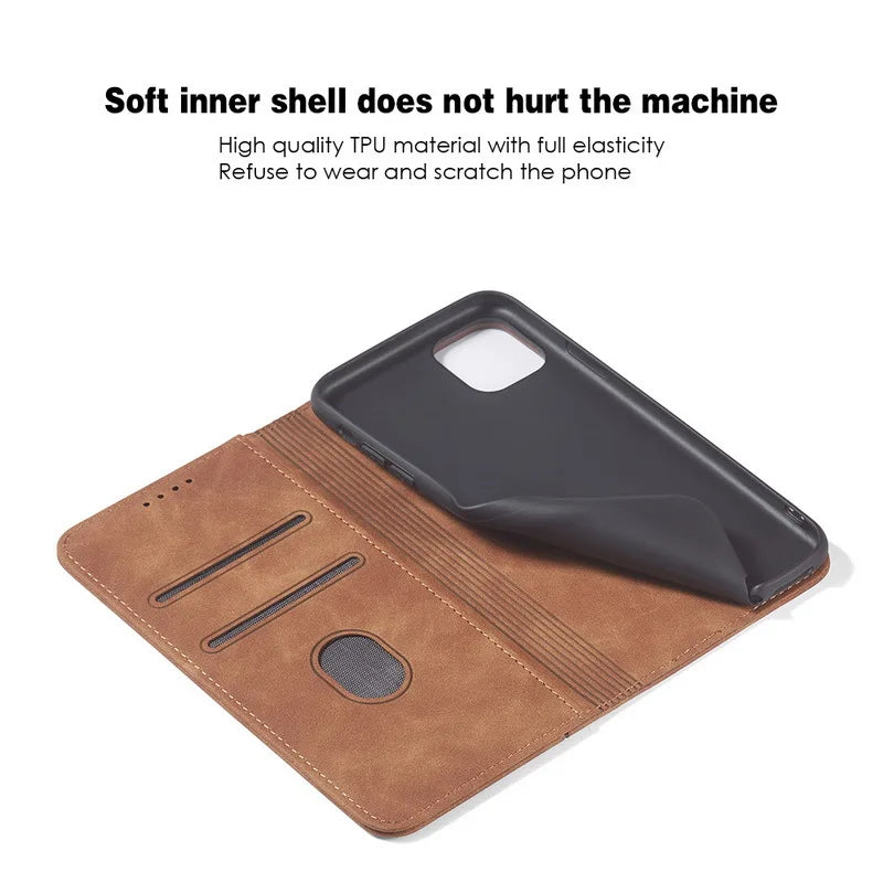 Apple iPhone Leather Flip Wallet Case