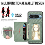 Google Pixel Leather Card Back Cover Magnetic RFID Wallet Case With Lens Protection