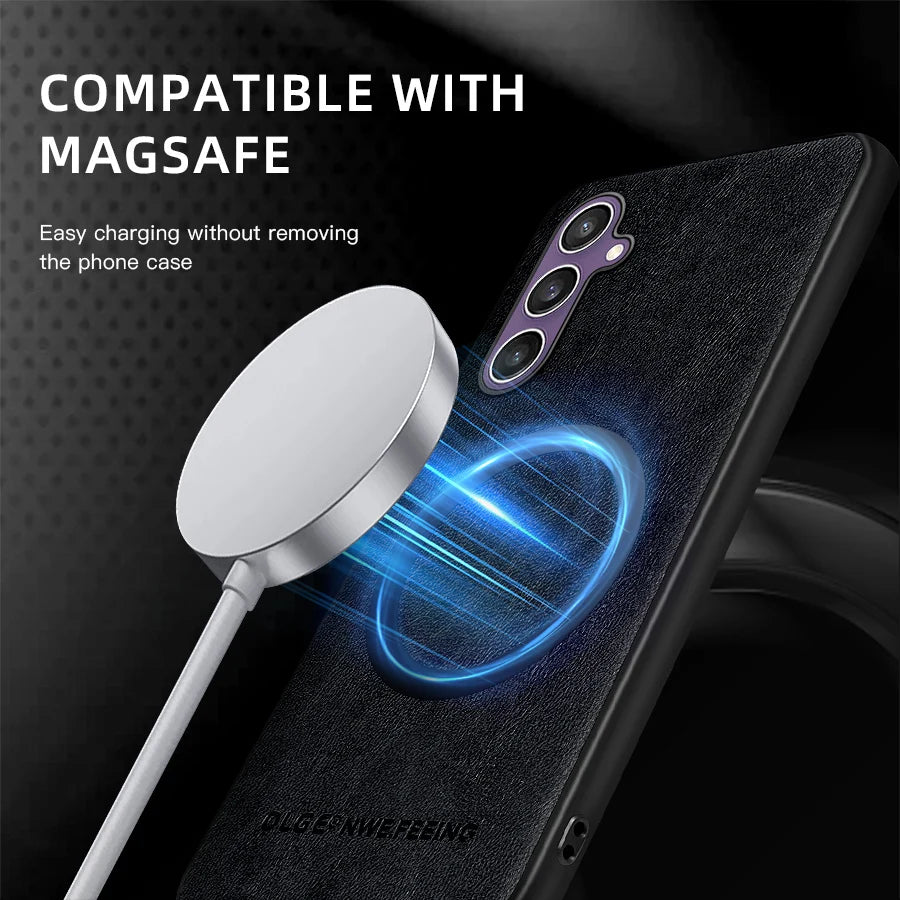 Samsung Galaxy Leather Magsafe Wireless Charging Phone Case