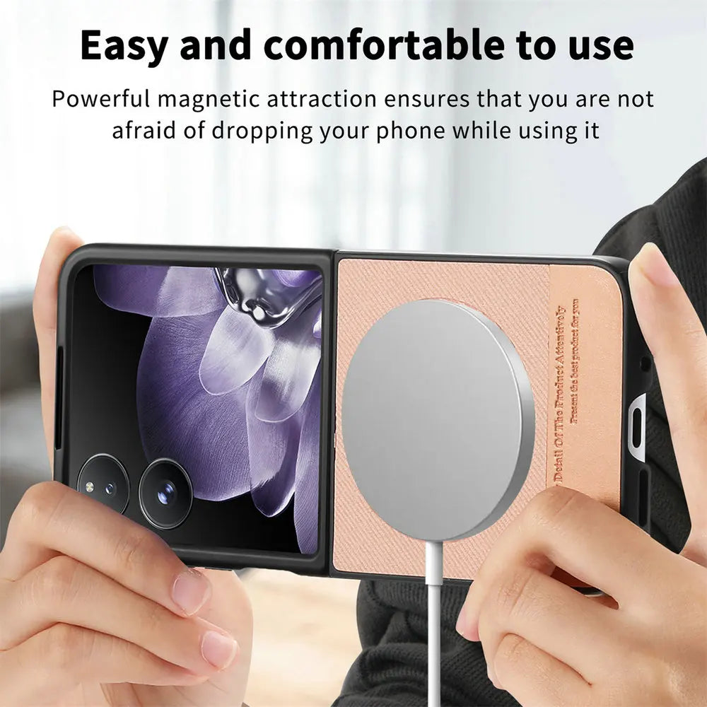 Xiaomi Mix Flip 5G MagSafe Case Luxury Leather Back Cover With Wireless Charging