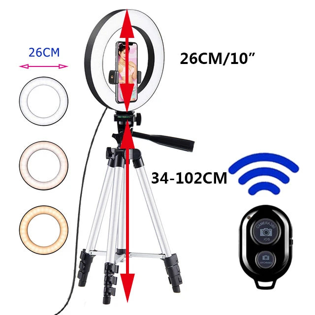 Selfie Ring Light Photography Tripod