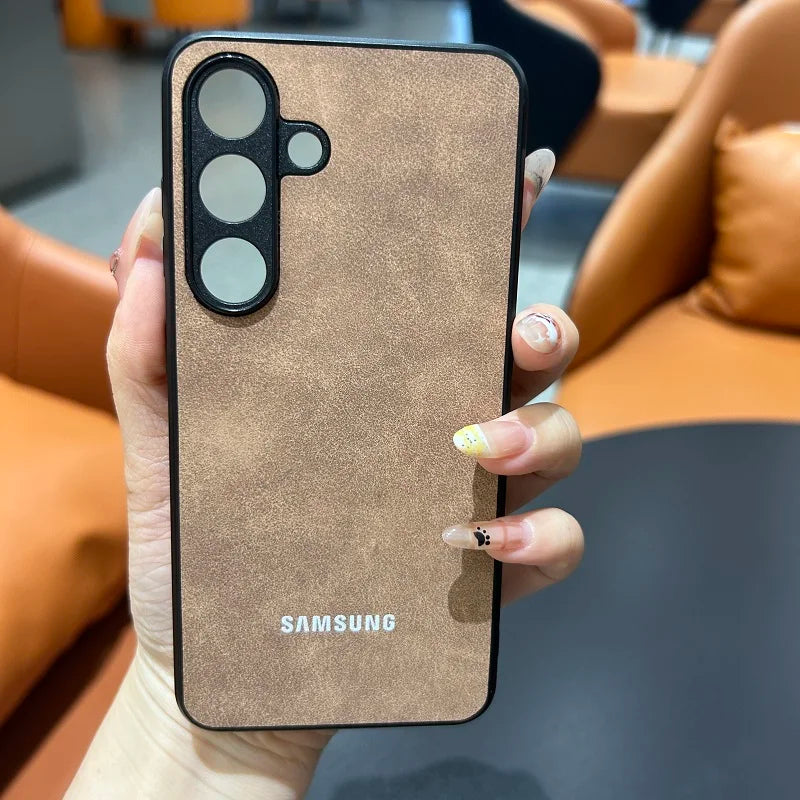 Luxury Sheepskin Leather Phone Case for Samsung Galaxy S25 Ultra, S25, S24, S23, S22, S21 Ultra, Plus, S23 FE, S24 FE