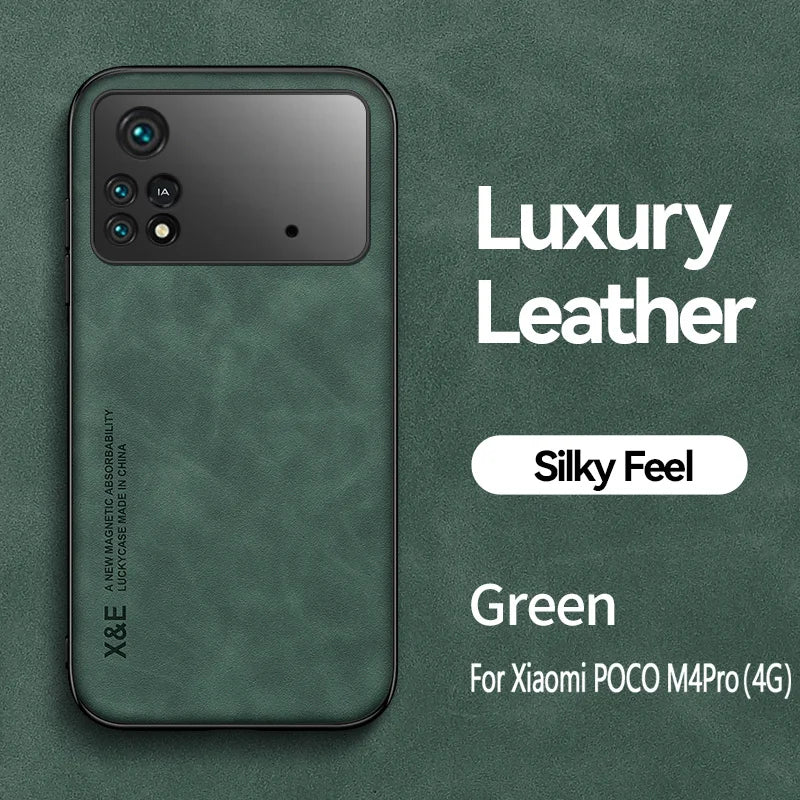 Xiaomi POCO M4 Pro Luxury PU Leather Magsafe Phone Case