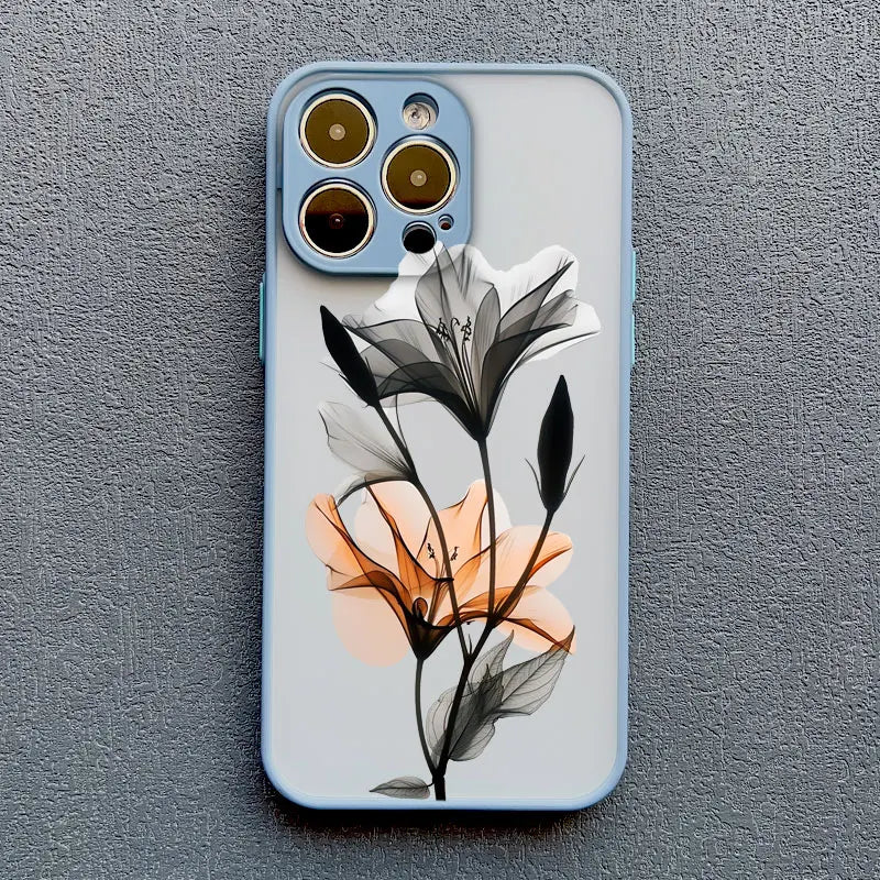 Apple iPhone Ink Wash Flower Painting Phone Case