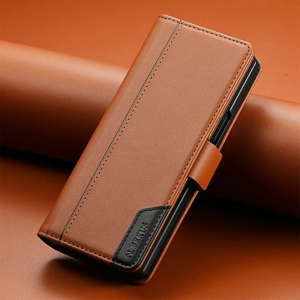 Samsung Galaxy Z Fold Leather Wallet Case Magnetic Flip Cover