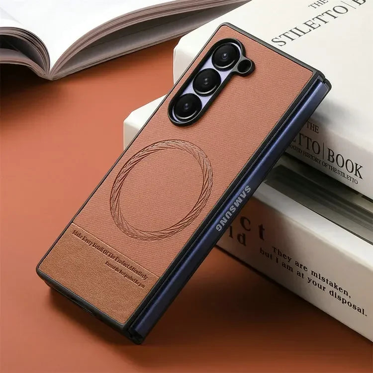 Magnetic Leather Case Samsung Galaxy Z Fold Luxury Cover