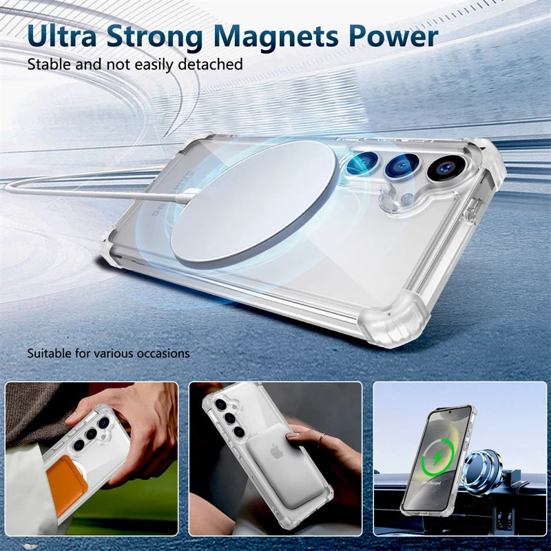 Samsung Galaxy Shockproof Armor Transparent Magsafe Case